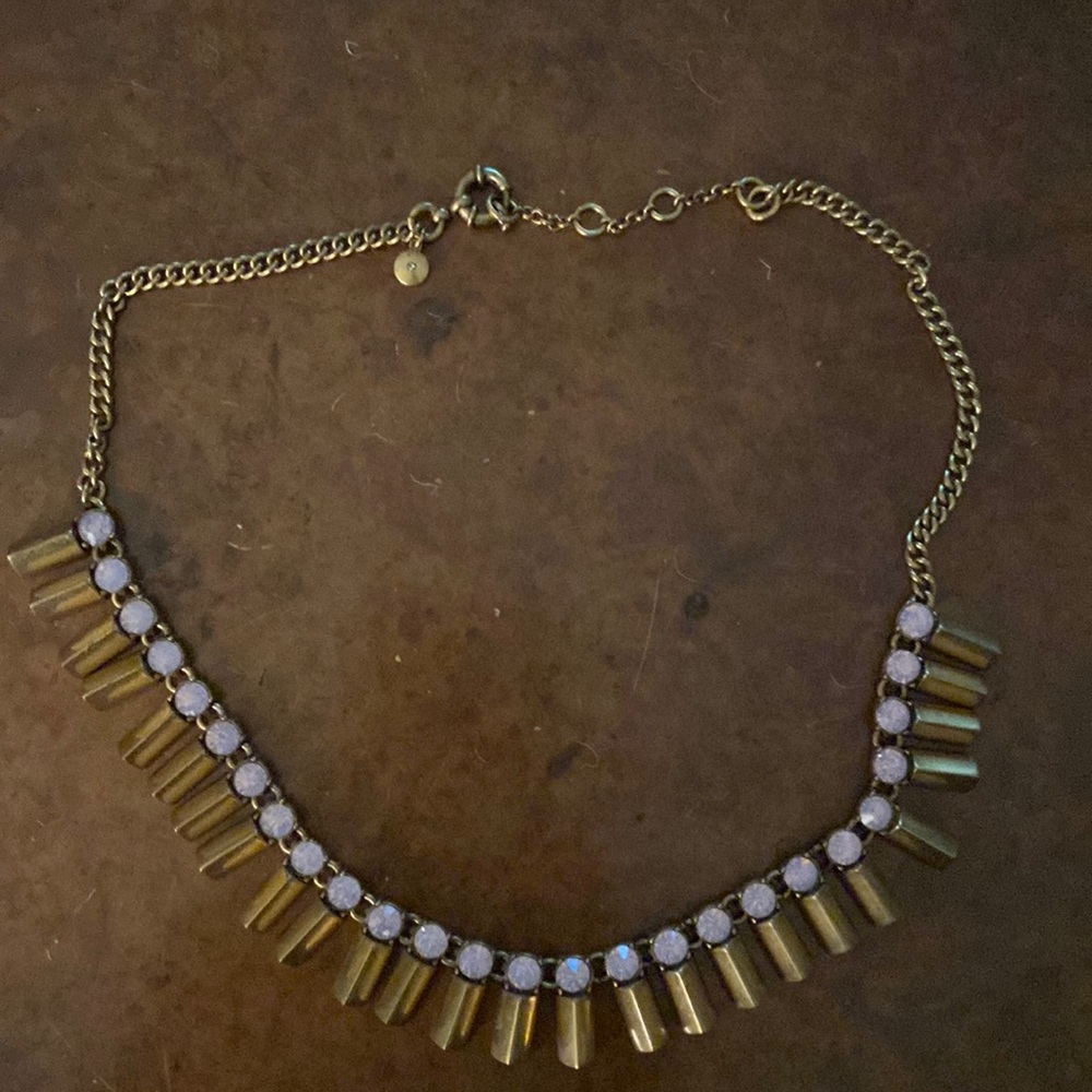 Pink stone and Gold Necklace by J Crew